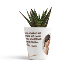 vaso in ceramica per la festa della mamma personalizzato con foto e dedica