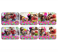 Calamite Rettangolari Pack da 6 con foto e grafica palloncini colorati