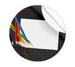 Adesivi rotondi grandi con nome matita scuola