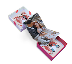 Scatola a fisarmonica con foto e grafica Matrimonio