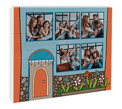 Mattoncini puzzle grafica Casa con collage di foto