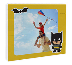 Mattoncini puzzle grafica Eroe pipistrello con foto