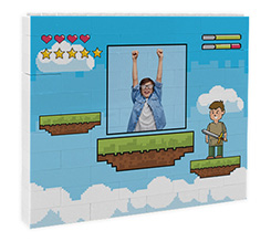 Mattoncini puzzle grafica Eroe dei videogames e foto