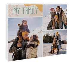 Mattoncini puzzle con collage di foto di famiglia