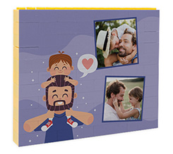 Mattoncini puzzle grafica Papà e figlio con due foto