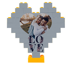 Puzzle mattoncini cuore con foto e grafica Love