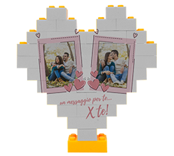 Puzzle mattoncini cuore con foto e grafica cornici per San Valentino