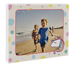 Mattoncini puzzle con grafica Unicorno