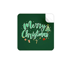 Adesivi quadrati piccoli merry christmas
