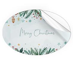 Adesivi ovali grandi Merry Christmas