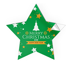Adesivo stella grafica buon Natale e sfondo verde