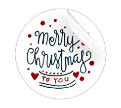 Adesivi rotondi grandi Merry Christmas to you