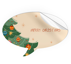 Adesivo a fumetto grafica frase Merry Christmas