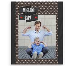 Coperta matrimoniale con foto e grafica miglior papà