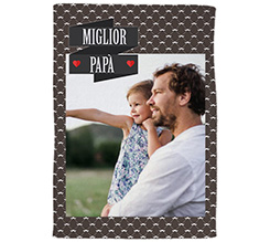 Coperta 220 x 150 cm con foto e grafica miglior papà
