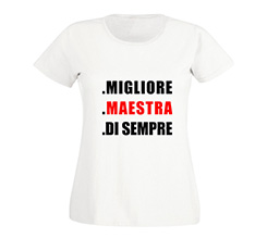 T-shirt Donna in cotone con grafica miglior maestra