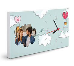 Orologio rettangolare su tela mongolfiere