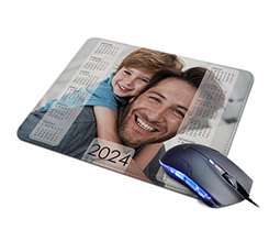 Tappetino mouse in pelle con foto e calendario