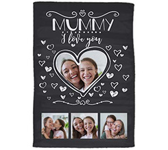 Coperta 220 x 150 cm con foto e grafica I love you mamma
