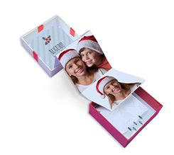 Scatola a fisarmonica con foto e grafica Natale