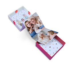 Scatola a fisarmonica con foto e grafica per nonni