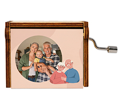 Carillon in legno grafica Nonni abbracciati