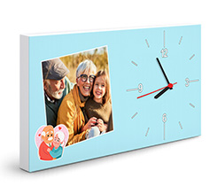Orologio rettangolare su tela nonni abbracciati