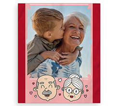 Coperta matrimoniale con foto per i nonni e cuoricini