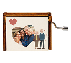 Carillon in legno grafica Nonni con cornice a cuore