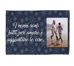 Coperta in pile 220x150 cm con foto e dedica per nonni