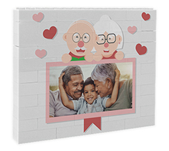 Puzzle in mattoncini per nonni cornice con cuoricini