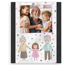 Coperta matrimoniale con foto e grafica nonni e nipote