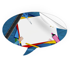 Adesivi fumetto grandi con nome scuola