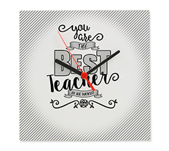 orologio quadrato in plexiglass con grafica migliore maestra