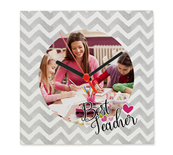 orologio per maestre in plexiglass con grafica best teacher