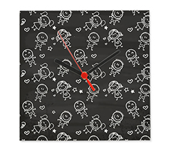 Orologio quadrato in plexiglass personalizzato con grafica per maestre