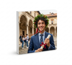 orologio quadrato su tela regalo di laurea