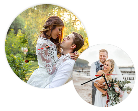 orologio rotondo in legno bomboniera matrimonio