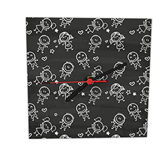 Orologio in vetro con grafica per maestre