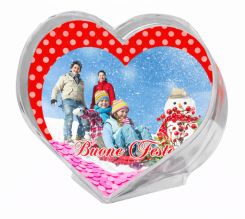 palla di neve cuore grafica bacche natalizie