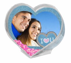 palla di neve cuore grafica blue style
