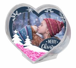 palla di neve cuore grafica christmas trees