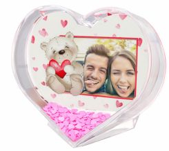 palla di neve cuore grafica teddy bear