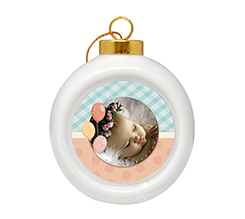 Pallina di Natale in ceramica bomboniera nascita Palloncini