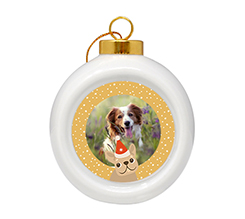 Pallina di Natale in ceramica cagnolino