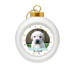 Pallina di Natale in ceramica Zampette colorate