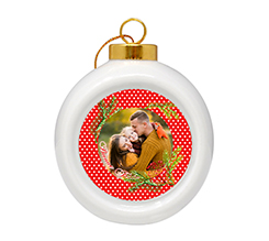 Pallina di Natale in ceramica Vischio