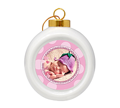Pallina di Natale in ceramica Nascita rosa