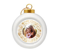 Palla di Natale in ceramica con decorazioni dorate