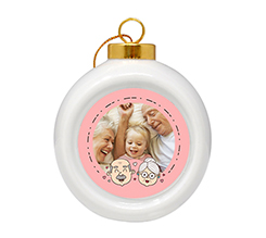 Pallina di Natale in ceramica Nonni e cuoricini